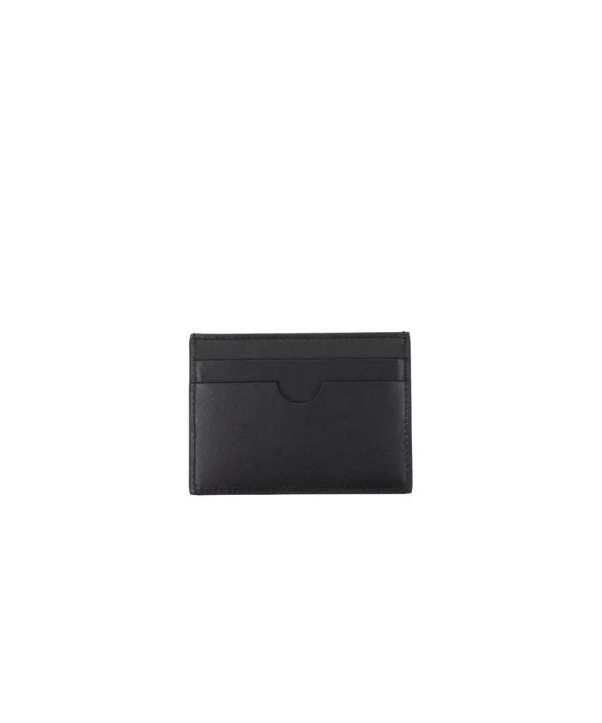 Off White Mens Intarsia Card Holder in Black Leather - One Size
